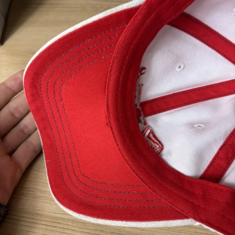 TGA Premier Golf Hat Cap Strap Back Mens White Red Golf Embroidered Adult Sports